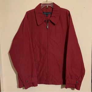 Perry Ellis Portfolio Men's  XL Dark Red Burgundy Full Zip Jacket Windbreaker